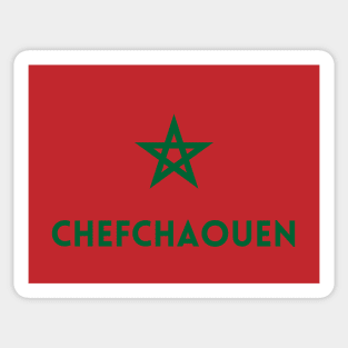 Chefchaouen City in Moroccan Flag Sticker